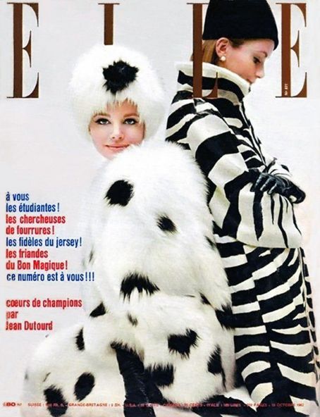 Ina Balke, Kecia Nyman, Elle Magazine October 1963 Cover Photo - France