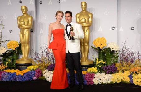 Jennifer Lawrence and Matthew McConaughey - The 86th Annual Academy Awards - Press Room