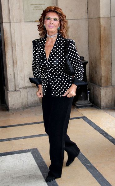 Sofia Loren attends the 'Giorgio Armani Prive' fashion show, held at ...