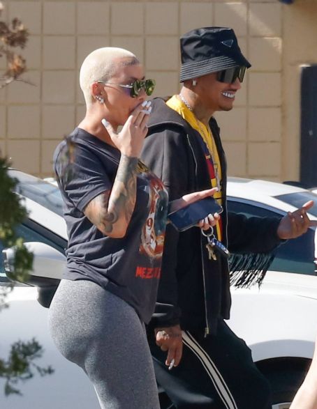 Amber Rose – With Alexander AE Edwards out for lunch in Los Angeles