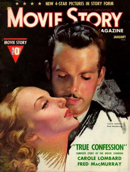Carole Lombard, Fred MacMurray - Movie Story Magazine Cover [United States] (January 1938)