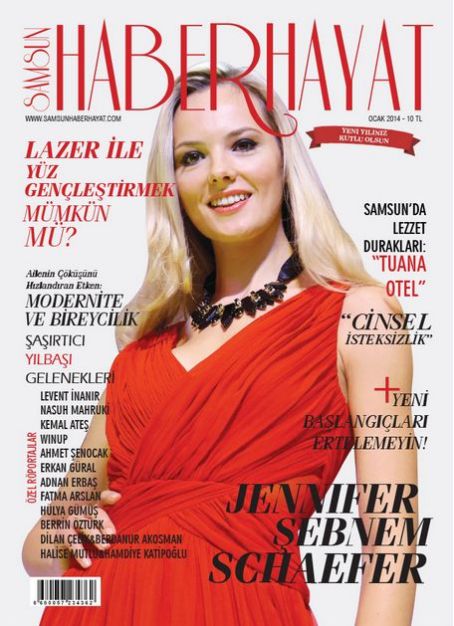 Jennifer Sebnem Schaefer, Samsun Haberhayat Magazine January 2014 Cover ...