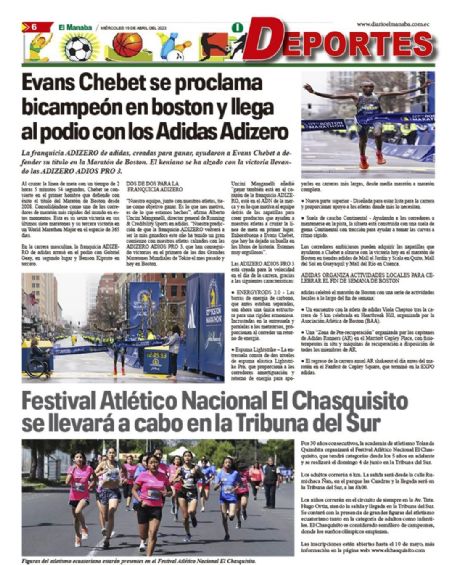 Evans Chebet, Deportes Magazine 19 April 2023 Cover Photo - Ecuador