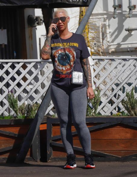 Amber Rose – With Alexander AE Edwards out for lunch in Los Angeles