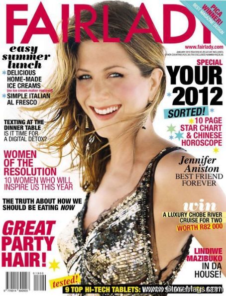 Jennifer Aniston, Fairlady Magazine January 2012 Cover Photo - South Africa