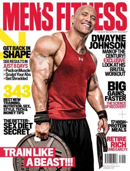 Dwayne Johnson, Men's Fitness Magazine February 2017 Cover Photo ...