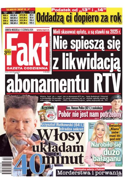 Aldona Orman, Krzysztof Rutkowski, Fakt Magazine 01 June 2024 Cover ...