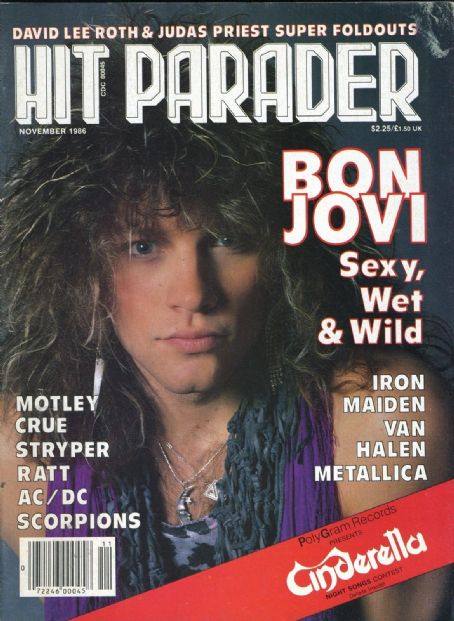 Jon Bon Jovi, Hit Parader Magazine November 1986 Cover Photo - United ...