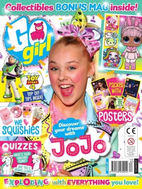 Buzz Lightyear, Toy Story 4, JoJo Siwa, Go Girl Magazine July 2019