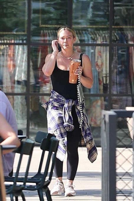 Hilary Duff Wore a Gingham Workout Dress in Los Angeles