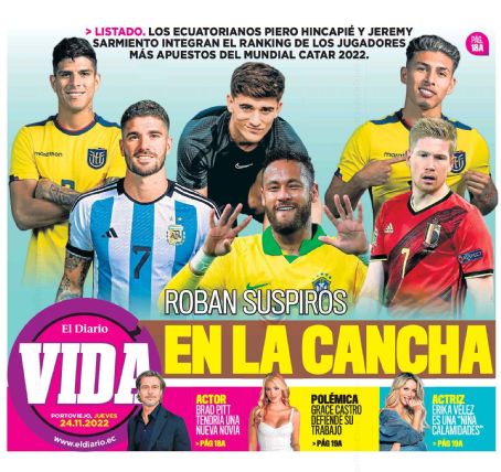 Neymar - El Diario Vida Magazine Cover [Ecuador] (24 November 2022)