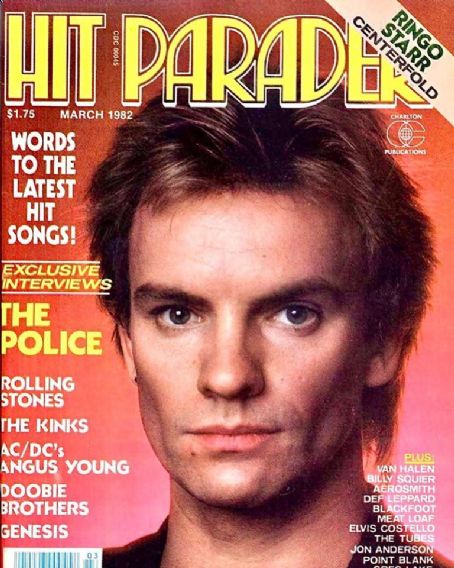 Sting, Hit Parader Magazine March 1982 Cover Photo - United States