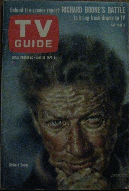 Richard Boone - TV Guide Magazine Cover [United States] (31 August 1963)