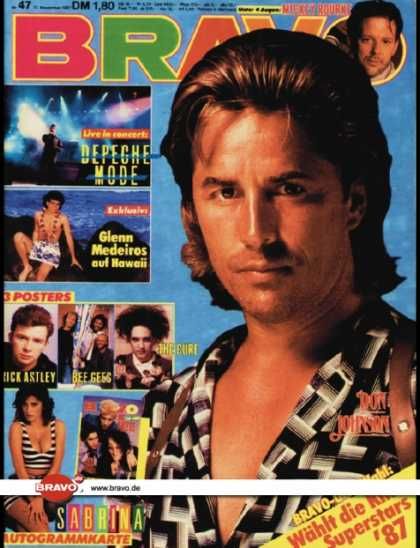 Don Johnson, Bravo Magazine 12 November 1987 Cover Photo - Germany