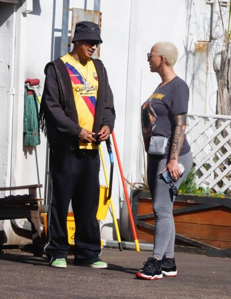 Amber Rose – With Alexander AE Edwards out for lunch in Los Angeles