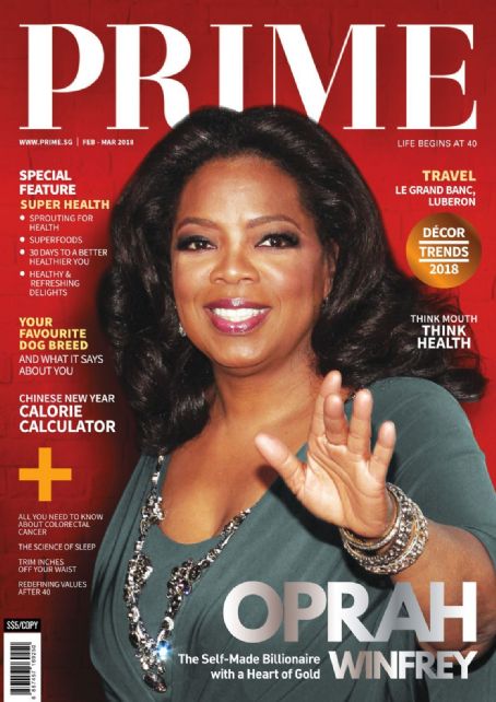 Oprah Winfrey, Prime Magazine February 2018 Cover Photo - Singapore