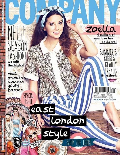 Zoe Sugg, Company Magazine April 2014 Cover Photo - United Kingdom