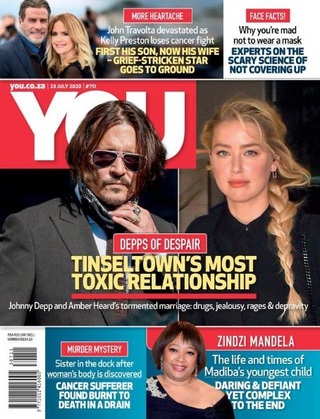 Amber Heard and Johnny Depp - You Magazine Cover [South Africa] (23 July 2020)