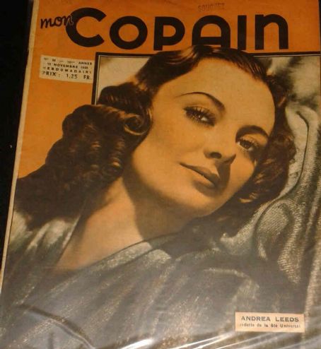 Andrea Leeds, Mon Copain Magazine 12 November 1939 Cover Photo - Belgium
