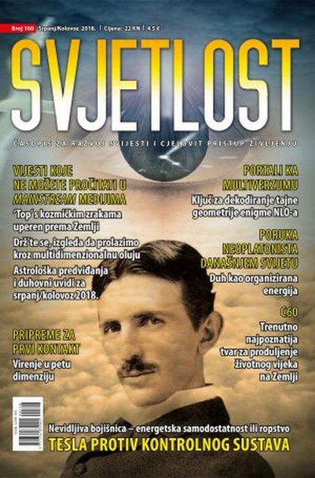 Nikola Tesla, Svjetlost Magazine July 2018 Cover Photo - Croatia