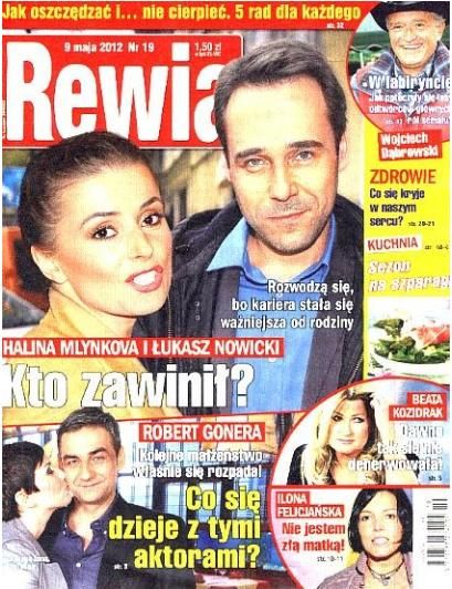 Halina Mlynkova Lukasz Nowicki Halina Mlynkova And Lukasz Nowicki Rewia Magazine 09 May 2012 Cover Photo Poland