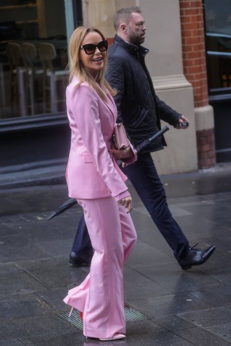 Amanda Holden – In a pink suit at Heart radio in London | Amanda Holden ...