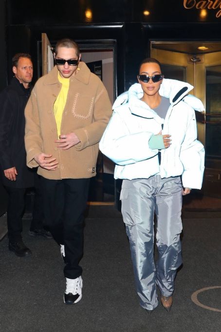 Kim Kardashian – With boyfriend Pete Davidson leaving their hotel in New York