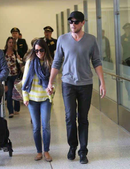 Lea Michele and Cory Monteith: arrived on a flight at LAX airport