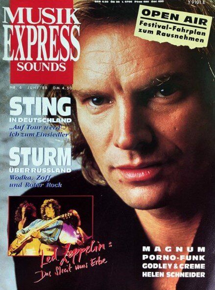 Sting, Robert Plant, Jimmy Page, Led Zeppelin, Musikexpress Magazine ...