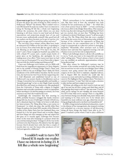 Renée Zellweger - The Sunday Times:- Style Magazine Pictorial [United Kingdom] (7 August 2022)