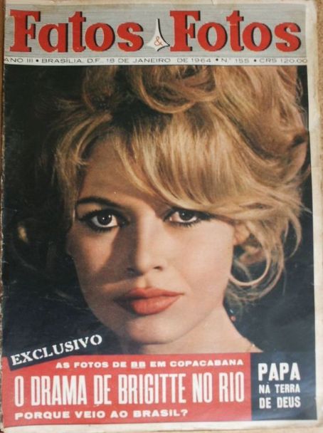 Brigitte Bardot Fatos E Fotos Fatosefotos Magazine 18 January 1964 Cover Photo Brazil