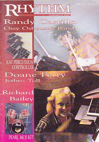 Randy Castillo, Doane Perry - Rhythm Magazine Cover [United States] (February 1988)