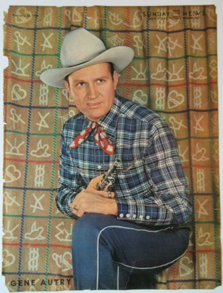 Gene Autry - Sunday News Magazine Cover [United States] (22 February 1942)