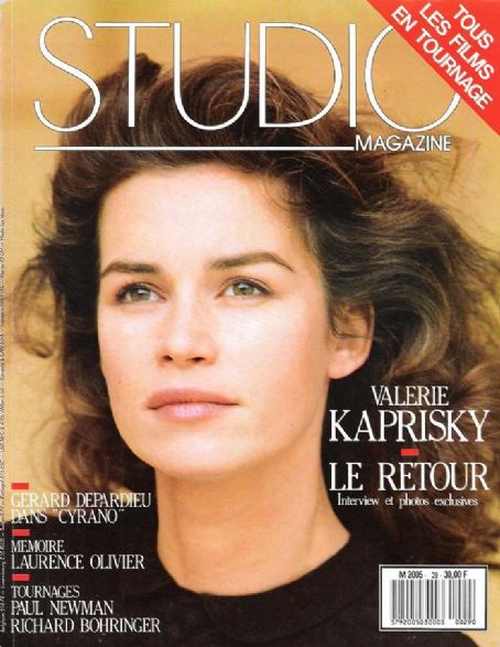 Valérie Kaprisky, Studio Magazine August 1989 Cover Photo - France
