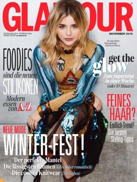 Chloë Grace Moretz, Glamour Magazine November 2016 Cover Photo - Germany