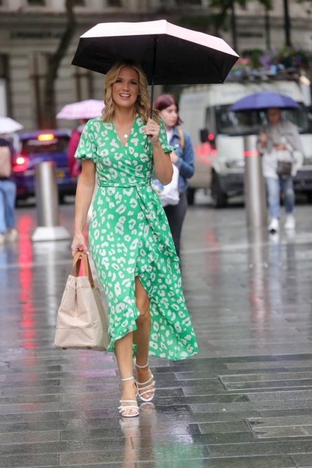 Charlotte Hawkins – Out in a split summer dress in London