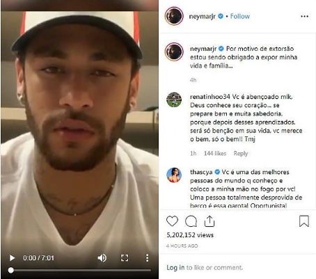 Brazil star Neymar denies claims he raped a woman in a Paris hotel and says he was 'set-up' as he shares WhatsApp messages sent between the pair in a seven-minute Instagram video