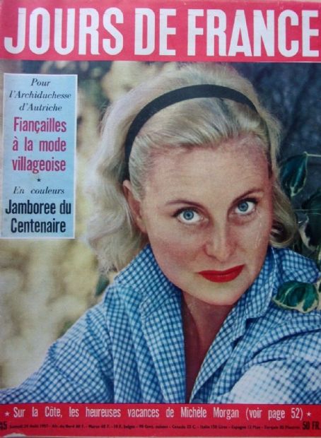 Michèle Morgan, Jours de France Magazine 24 August 1957 Cover Photo ...