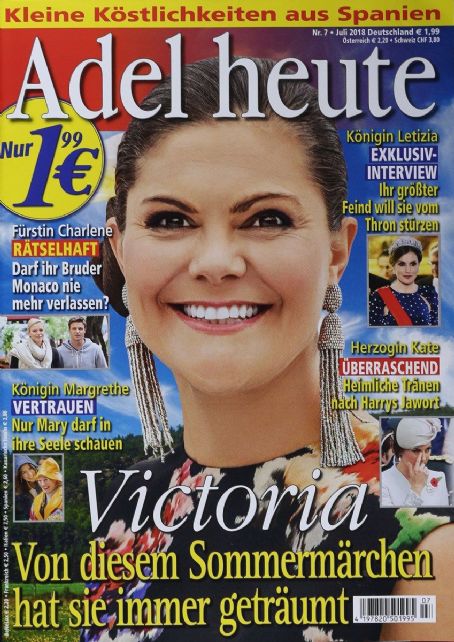 Kronprinsessan Victoria Adel Heute Magazine July 18 Cover Photo Germany