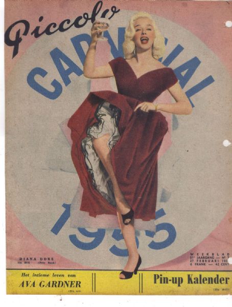 Diana Dors - Piccolo Magazine Cover [Belgium] (27 February 1955)