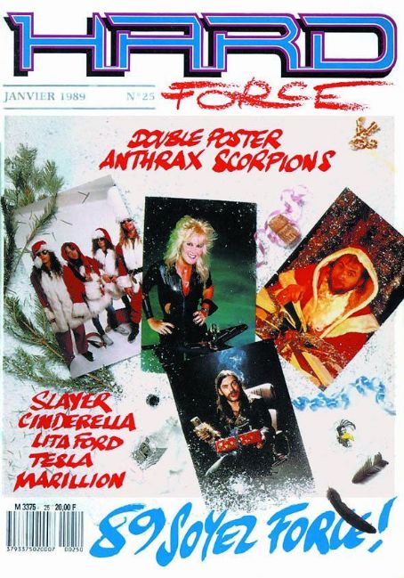 Lita Ford, Lemmy, Kirk Hammett, James Hetfield, Lars Ulrich, Jason Newsted - Hard Force Magazine Cover [France] (January 1989)