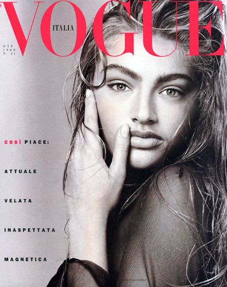 Michaela Bercu, Vogue Magazine October 1988 Cover Photo - Italy
