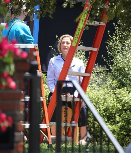 Edie Falco – As Hillary Clinton on the set of ‘American Crime Story: Impeachment’ in Los Angeles
