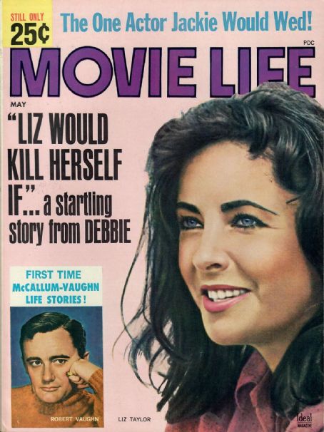 Elizabeth Taylor, Robert Vaughn, Movie Life Magazine May 1965 Cover ...