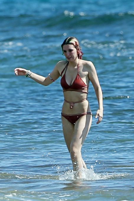 Western Infer label Dani Thorne in Red Bikini on the beach in Hawaii - FamousFix.com post