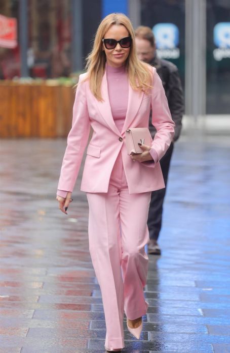 Amanda Holden – In a pink suit at Heart radio in London | Amanda Holden ...