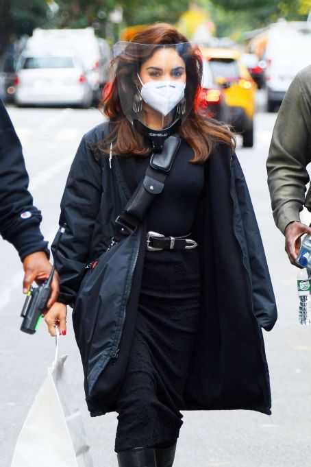 Vanessa Hudgens – Wearing mask and shield on the set of ‘Tick, Tick ...