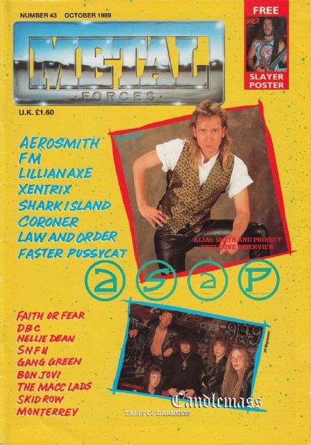 Adrian Smith - Metal Forces Magazine Cover [United Kingdom] (October 1989)