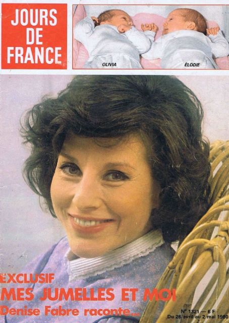 Denise Fabre, Jours De France Magazine 26 April 1980 Cover Photo - France