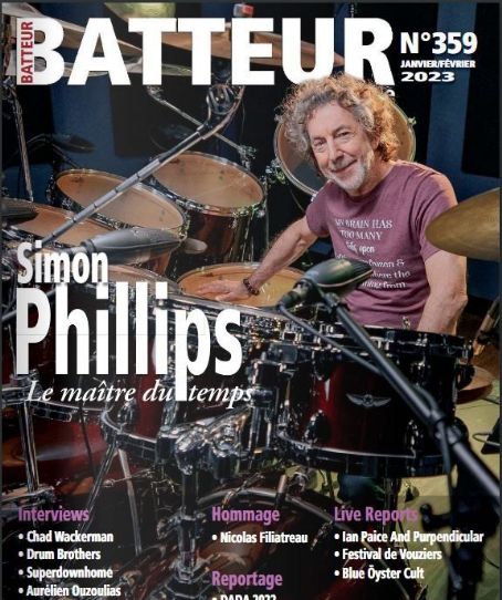 Simon Phillips - Batteur Magazine Cover [France] (January 2023)